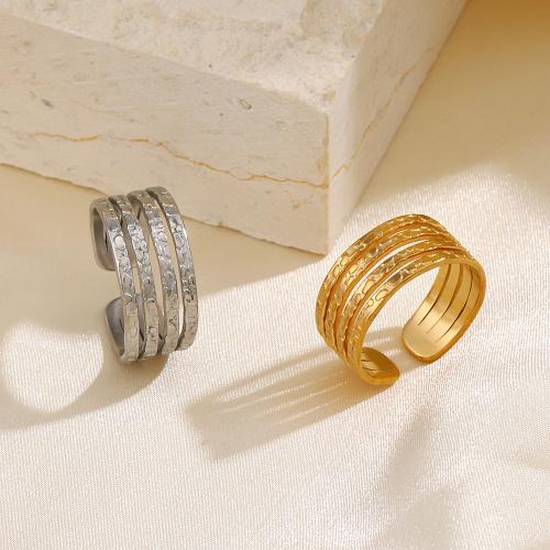 Rustfrit stål fingre Ringe, 304 rustfrit stål, Feather, forgyldt, for kvinde & hule, flere farver til valg, Solgt af PC