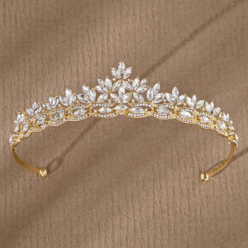 Bridal Tiaras, Zinc Alloy, plated, for woman & with rhinestone, more colors for choice, nickel, lead & cadmium free, Sold By PC