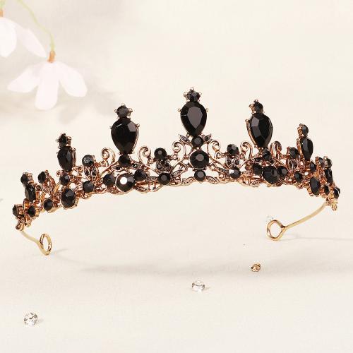 Bridal Tiaras Zinc Alloy gold color plated for woman & with rhinestone black nickel lead & cadmium free Sold By PC