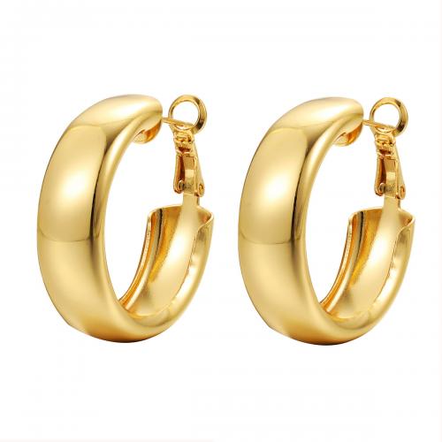 Boucles d'oreilles en alliage de zinc, bijoux de mode & pour femme, doré, protéger l'environnement, sans nickel, plomb et cadmium, 35mm, Vendu par paire