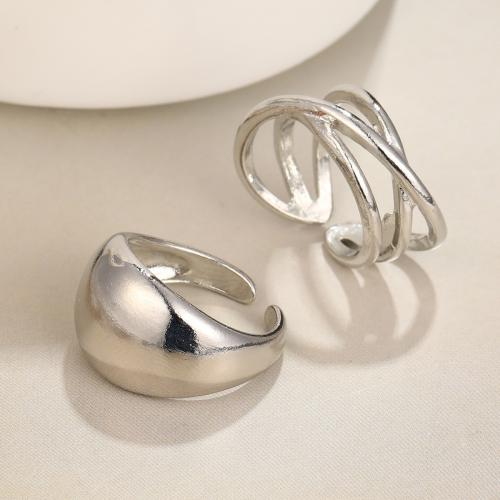 Cink Alloy Ring Set, Cink ötvözet, divat ékszerek & különböző stílusokat a választás & a nő, nikkel, ólom és kadmium mentes, Által értékesített Set