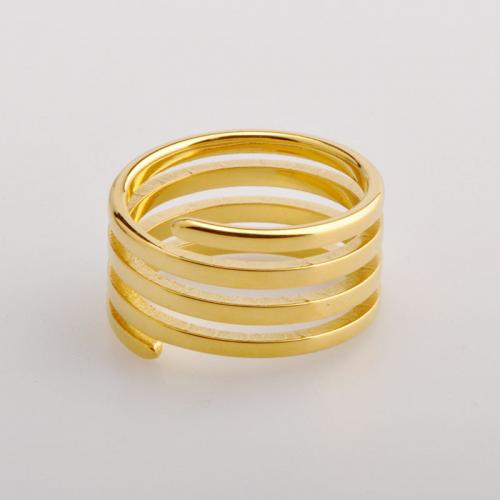 Titanium Steel Finger Ring, plated, for woman, golden, US Ring Size:7, Sold By PC