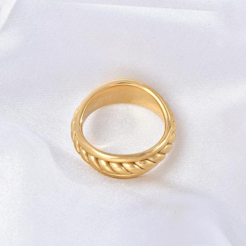 Titan Edelstahl Ringe, Titanstahl, plattiert, verschiedene Größen vorhanden & für Frau, goldfarben, verkauft von PC