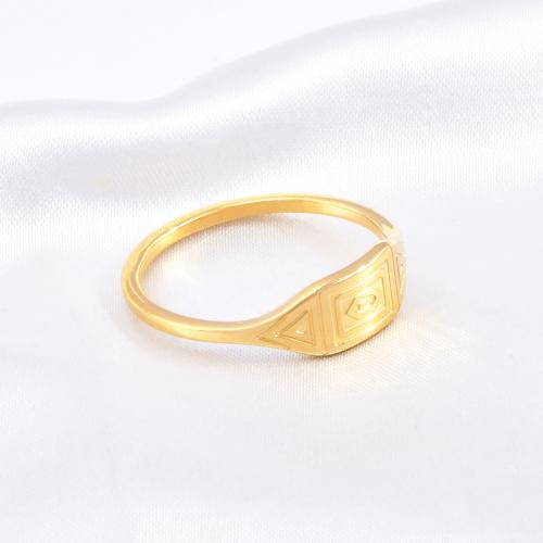 Titanium Steel Finger Ring plated & for woman golden Sold By PC