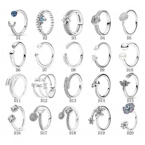 Cyrkonia mikro utorować pierścionki srebrne, Srebro 925, Powlekane, różnej wielkości do wyboru & różne style do wyboru & mikro utorować cyrkonia & dla kobiety & emalia, srebro, sprzedane przez PC