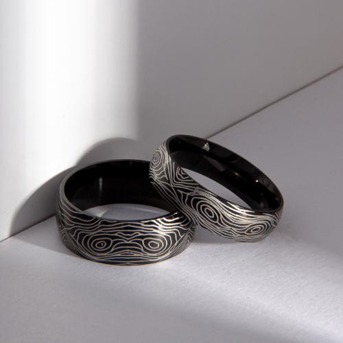 Stainless Steel Finger Ring 304 Stainless Steel fashion jewelry & Unisex  black nickel lead & cadmium free Width 6/8mm Thickness 2mm Sold By PC
