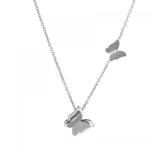 Titanstahl Halskette, mit Verlängerungskettchen von 2inch, Schmetterling, Modeschmuck & für Frau, keine, Länge:ca. 16.5 ZollInch, verkauft von PC