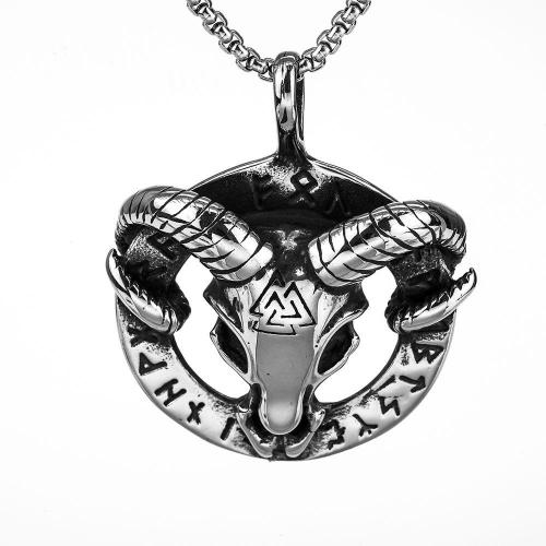 Titanstahl Halskette, Schaf, plattiert, für den Menschen & hohl & Schwärzen, keine, Länge ca. 23.6 ZollInch, verkauft von PC