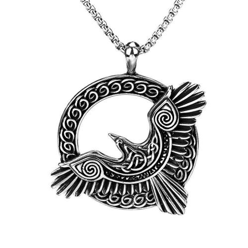 Titanium Steel Necklace Bird plated vintage & for man & hollow & blacken Length Approx 23.6 Inch Sold By PC