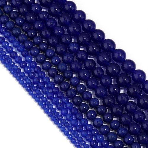 Natural Chalcedony Bead Round polished DIY lapis lazuli Sold Per Approx 38 cm Strand
