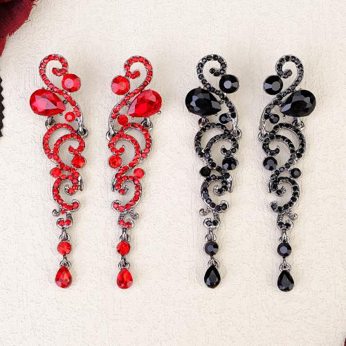 Tibetan Style Drop Earrings, with Rhinestone, Round, silver color plated, DIY & different size for choice, more colors for choice, nickel, lead & cadmium free, 20x90mm, Sold By Pair