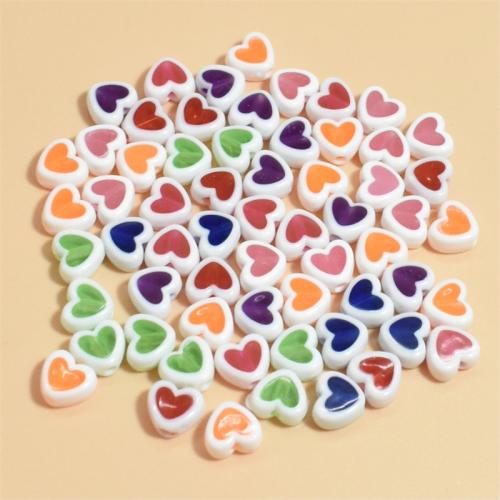 Harpiks smykker Perler, Resin, Heart, du kan DIY, flere farver til valg, 8mm, Solgt af Bag