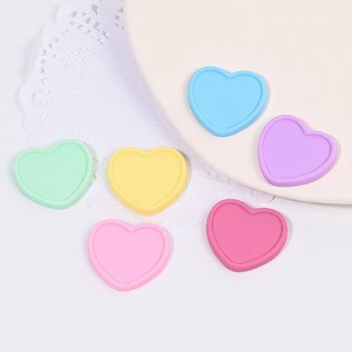 Mobile Phone DIY Decoration, Resin, Heart, stoving varnish, more colors for choice, 28x26mm, Approx 100PCs/Bag, Sold By Bag