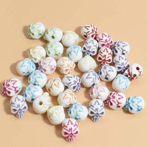 Acrylic Jewelry Beads Skull stoving varnish DIY 10mm Approx Sold By Bag