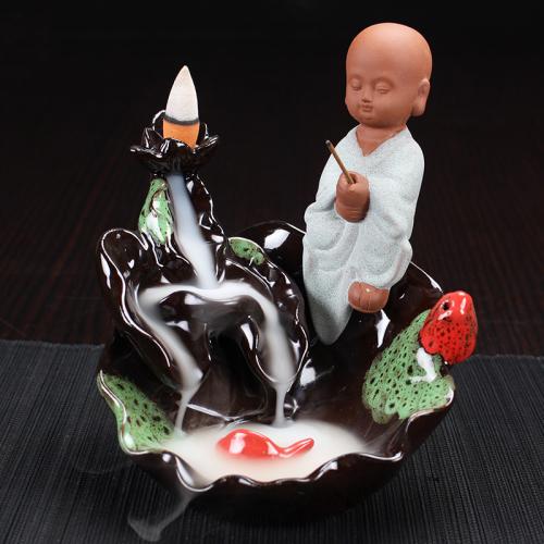 Backflow Incense Burner, Porcelain, handmade, for home and office & durable & multifunctional, more colors for choice, 140x160x130mm, Sold By PC