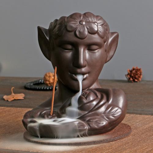 Backflow Incense Burner, Porcelain, handmade, for home and office & durable & multifunctional, more colors for choice, 110x95x135mm, Sold By PC