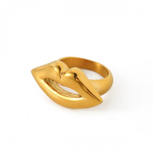 Edelstahl Ringe, 304 Edelstahl, 18K vergoldet, Modeschmuck & für Frau, goldfarben, inner diameter 17.5mm,width 15.2mm, verkauft von PC