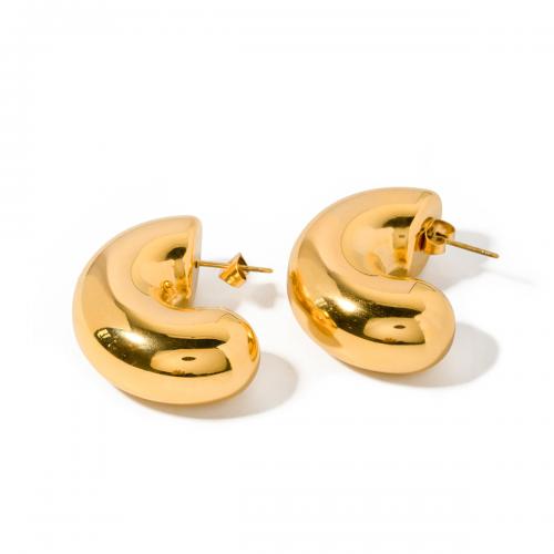 Edelstahl Ohrringe, 304 Edelstahl, 18K vergoldet, Modeschmuck & für Frau, goldfarben, verkauft von Paar