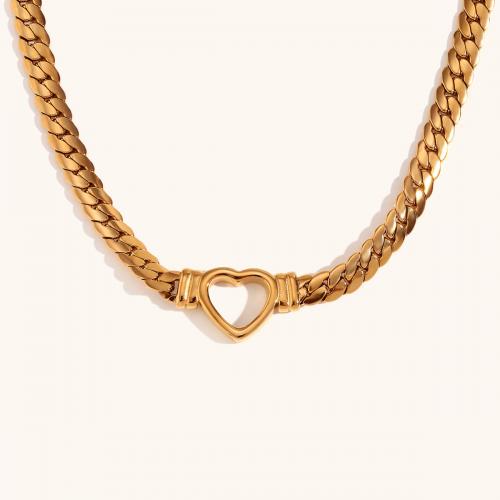 Stainless Steel Jewelry Necklace 316L Stainless Steel with 5cm extender chain Heart Vacuum Ion Plating fashion jewelry & for woman Length Approx 40 cm Sold By PC