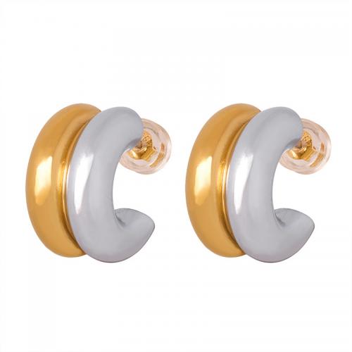 Titanium Steel  Earring, Vacuum Ion Plating, fashion jewelry & for woman, 14x15mm, Sold By Pair