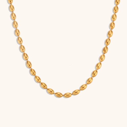 Stainless Steel Jewelry Necklace, 316L Stainless Steel, with 5cm extender chain, 18K gold plated, fashion jewelry & for woman, golden, Sold Per Approx 40 cm Strand