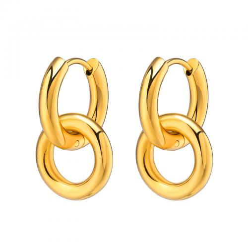 Stainless Steel Drop Earring, 304 Stainless Steel, Vacuum Ion Plating, fashion jewelry & for woman, golden, 14x16mm, Sold By Pair