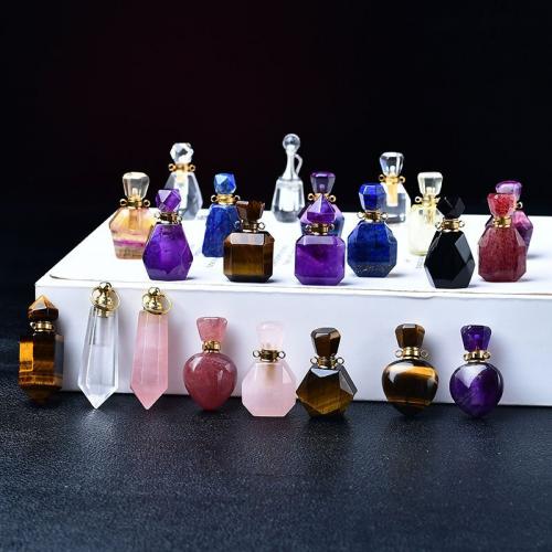Gemstone Perfume Bottle Pendant, with Brass, DIY & different materials for choice & different size for choice, more colors for choice, Sold By PC