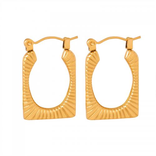 Titanium Steel  Earring Geometrical Pattern plated fashion jewelry & for woman nickel lead & cadmium free Sold By Pair
