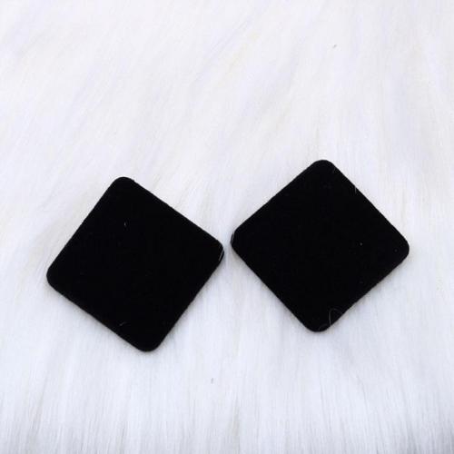 Acrylic Jewelry Earring, with Flocking Fabric, fashion jewelry & different styles for choice & for woman, black, Sold By Pair