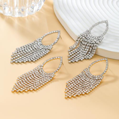 Zinc Alloy Stud Earring fashion jewelry & for woman & with rhinestone nickel lead & cadmium free Sold By Pair