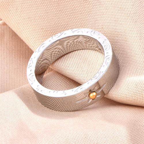Titanium Steel Finger Ring plated & for woman silver color Sold By PC