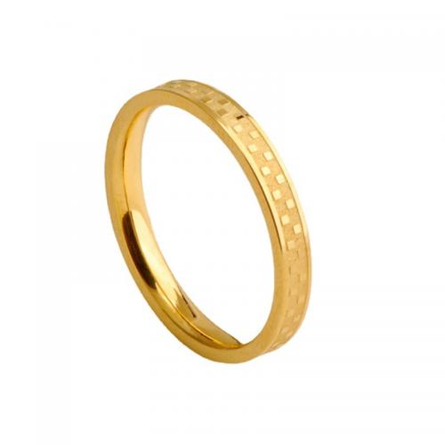 Titanium Steel Finger Ring, plated, different size for choice & for woman, golden, Sold By PC