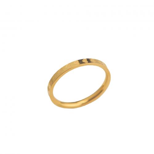 Titantium Steel finger ring, Titan Stål, plated, olika storlek för val & för kvinna, gyllene, Säljs av PC