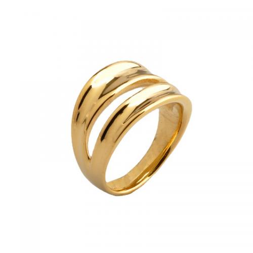 Titantium Steel δάχτυλο του δακτυλίου, Titanium Steel, επιχρυσωμένο, διαφορετικό μέγεθος για την επιλογή & για τη γυναίκα, χρυσαφένιος, Sold Με PC