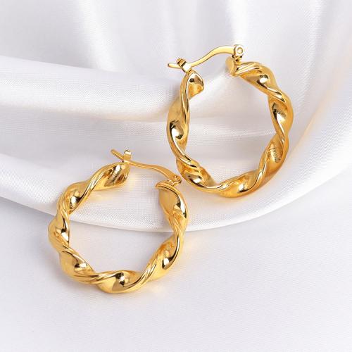 Stainless Steel Lever Back Earring, 304 Stainless Steel, polished, for woman, golden, Sold By Pair