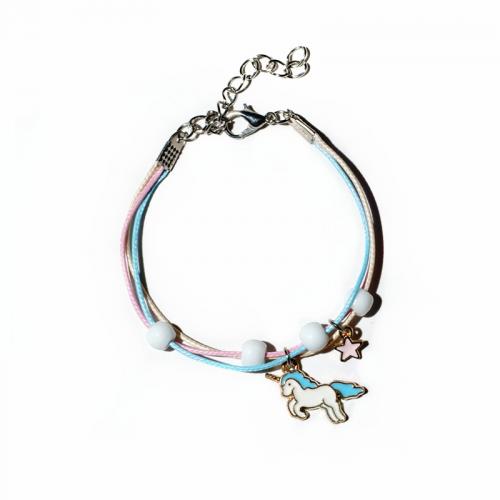 Zinc Alloy Bracelet with Porcelain & Wax Cord plated & for woman & enamel Length Approx 14-20 cm Sold By Lot