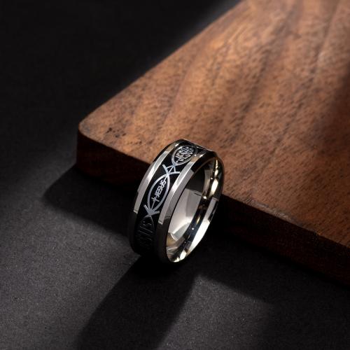 Палец кольцо из нержавеющей стали, Нержавеющая сталь 304, ювелирные изделия моды & Мужская & разный размер для выбора, Много цветов для выбора, не содержит никель, свинец, Width 8mm,Thickness 2mm, продается PC