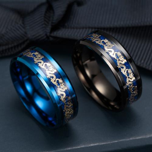 Prst prsten z nerezové oceli, 304 Stainless Steel, módní šperky & unisex & různé velikosti pro výběr, více barev na výběr, nikl, olovo a kadmium zdarma, Width 8mm,Thickness 2mm, Prodáno By PC