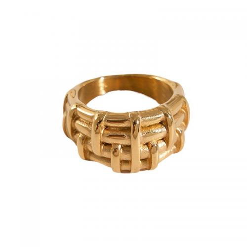 304 Stainless Steel Finger Ring, Fence, gold color plated, different size for choice & for woman, US Ring Size:6-9, Sold By PC