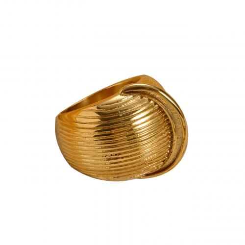 304 Stainless Steel Finger Ring gold color plated  & for woman US Ring Sold By PC