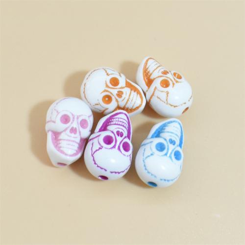 Acrylic Jewelry Beads Skull stoving varnish DIY Sold By Bag