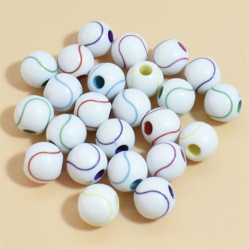 Acrylic Jewelry Beads Round stoving varnish DIY 12mm Approx Sold By Bag