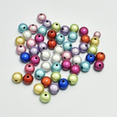 Acrylic Jewelry Beads, Round, stoving varnish, Laser & DIY & different size for choice, more colors for choice, Approx 100PCs/Bag, Sold By Bag