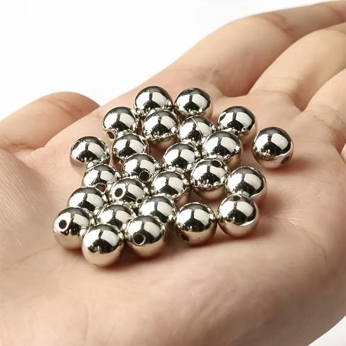 Copper Coated Plastic Beads Round plated DIY Sold By Bag