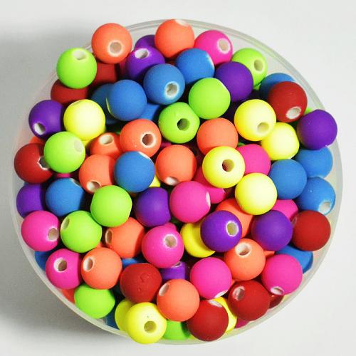 Acrylic Jewelry Beads Round stoving varnish DIY & rubberized 8mm Approx Sold By Bag