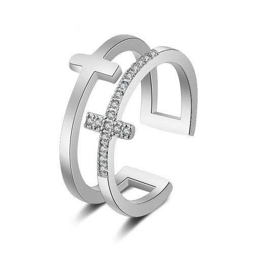 Krychlový Circonia Micro vydláždit mosazný prsten, Mosaz, módní šperky & micro vydláždit kubické zirkony & pro ženy, nikl, olovo a kadmium zdarma, Velikost:7, Prodáno By PC