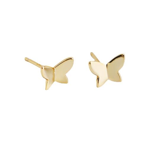 925 Sterling Silver Stud Earrings Butterfly plated fashion jewelry & for woman nickel lead & cadmium free Sold By Pair
