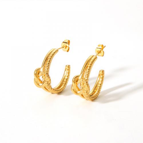 Roestvrij staal Stud Earrings, 304 roestvrij staal, mode sieraden & voor vrouw, gouden, Verkocht door pair