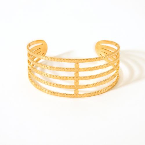 Stainless Steel Bangle, 304 Stainless Steel, 18K gold plated, fashion jewelry & for woman, golden, Sold By PC