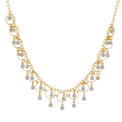 Zinc Alloy Jewelry Necklace & for woman & with rhinestone nickel lead & cadmium free Length Approx 47.5 cm Sold By PC